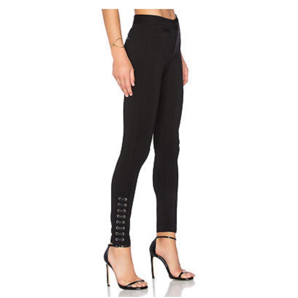 SALE! 🎆 PAIGE “Tulia” Black Ponte LACE-UP pant! - Picture 2 of 8